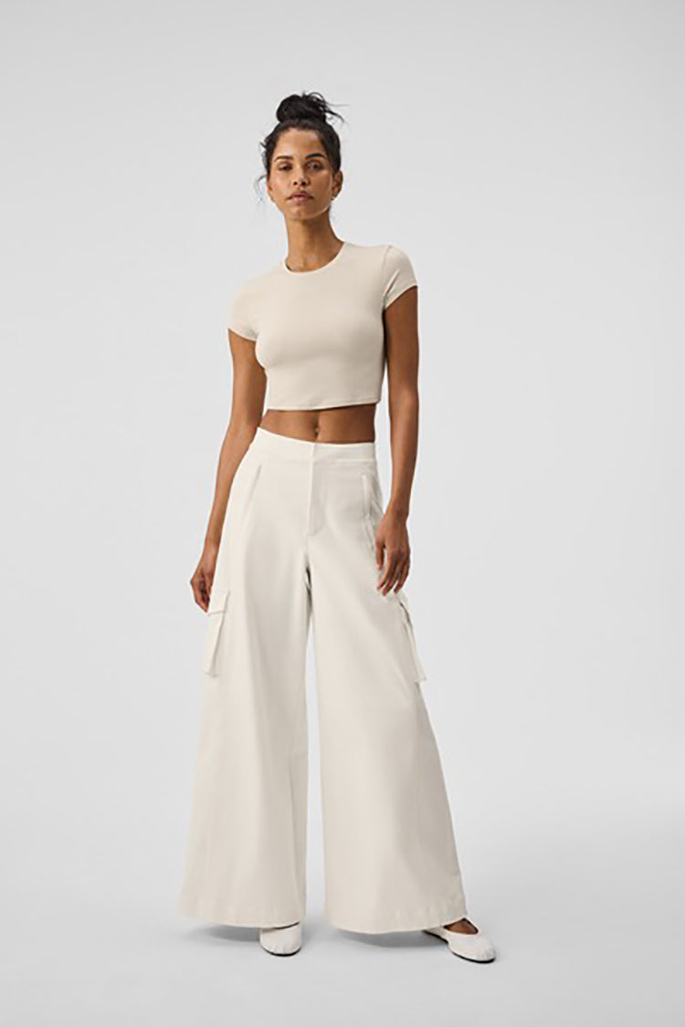 HIGH WAIST SHOW OFF CARGO WIDE LEG TROUSER (LONG)