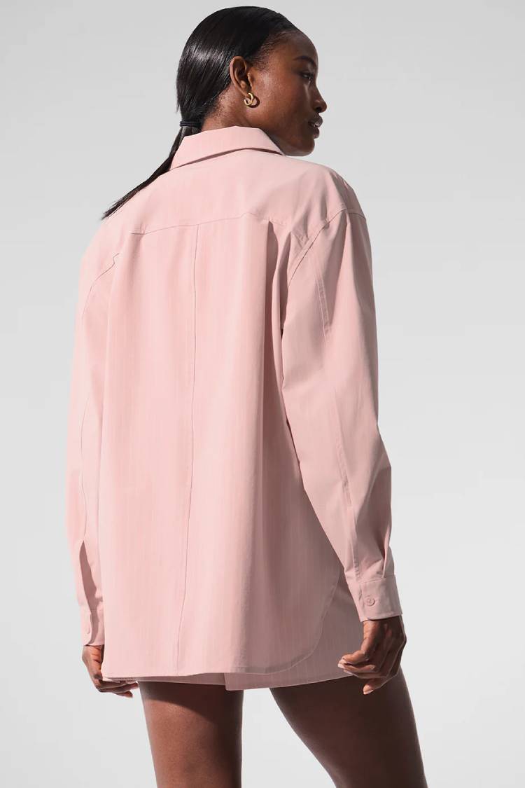 PINSTRIPE DAYLIGHT BUTTON DOWN LONG SLEEVE